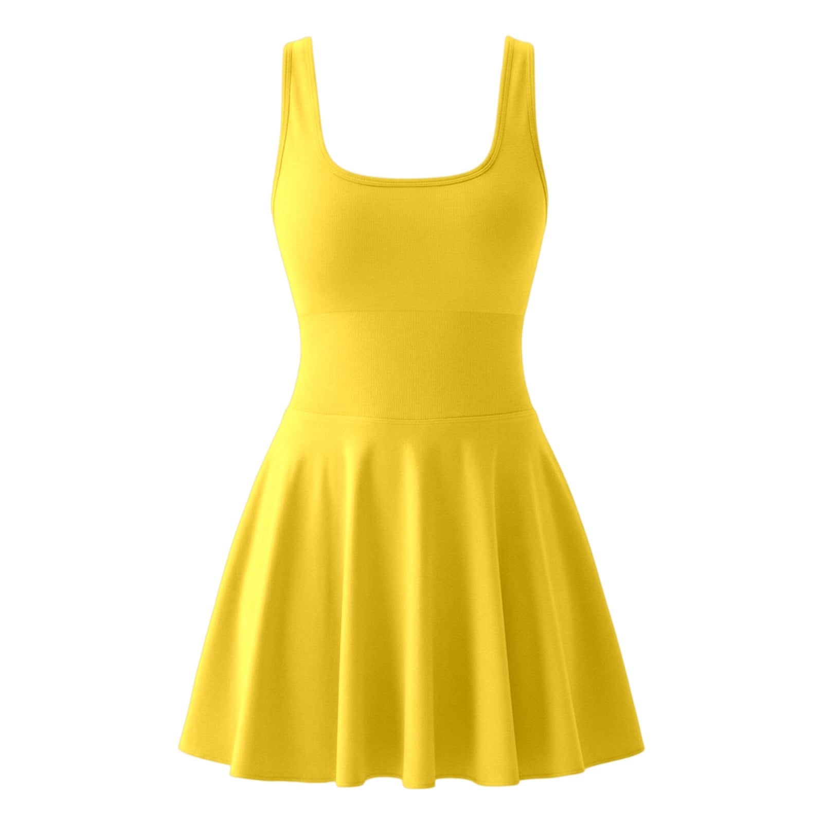 Letdown Womens Tennis Dress with Built in Shorts Racerback Easy Peasy Athletic Dresses Go|f Workout Active