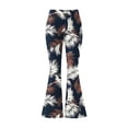 thumbnail image 7 of Womens High Waisted Flared Pants Soft Stretchy Workout Yoga Casual Bell Bottom Leggings with Prints (M, Black-Leaves), 7 of 7