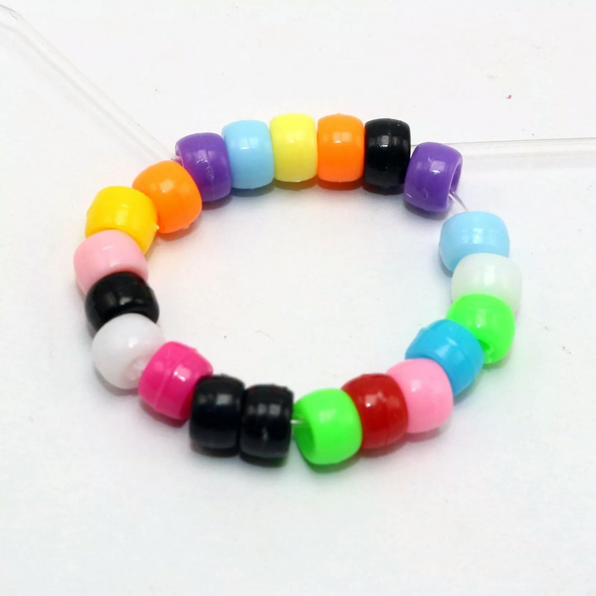 EOEMY 5000 Mixed Color Acrylic Tiny Barrel Pony Beads 6X4mm For Kids Kandi Craft