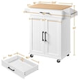 thumbnail image 3 of Yaheetech Rolling Kitchen Storage Cart with Towel Rack, White, 3 of 6