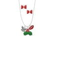 thumbnail image 2 of Delight Jewelry Silvertone Small Angel with Heart Christmas Kiss Charm Necklace and Stud Earrings, 2 of 4