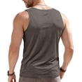 thumbnail image 5 of Garbnen Mens Summer Tank Tops Travel Crew Neck Men's Sleeveless Shirt Breathable Volleyball Big and Tall Men's Muscle Shirts with Pockets Gray S, 5 of 7