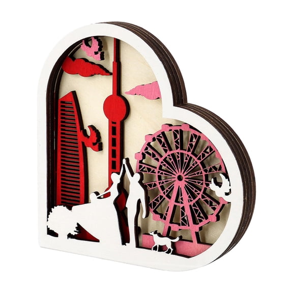 FVDPWYE Desktop Decorations Valentines Day Gift Wooden Heart Table Centerpieces Romantic Style D