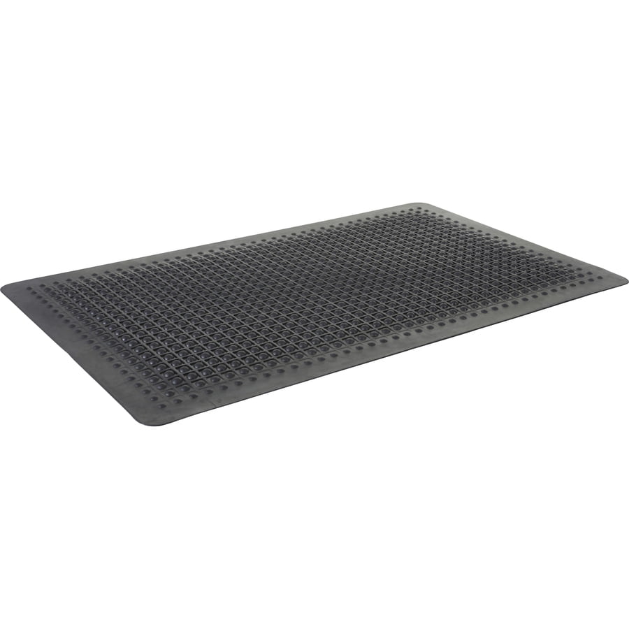 Genuine Joe Flex Step Rubber Anti-fatigue Mats - Warehouse - 60" Length X 36" Width - Rubber - Black