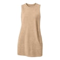thumbnail image 7 of Vivianyo HD Women's Casual Sleeveless Textured Knit Shift Dress, Round Neck Mini Dress with Side Pockets, Women's Khaki, Sizes S-2XL, 7 of 7