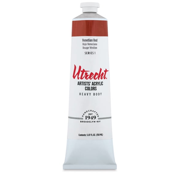 Utrecht Artists' Acrylic Paint - Venetian Red, 5 oz tube