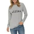 thumbnail image 3 of Big Size Black Chess Piece Graphic Long Sleeve Crewneck Tee - Heather Grey 3XL, 3 of 4