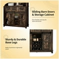 thumbnail image 5 of VanAcc Bar Cabinet with Sliding Barn Door & LED Lights, 72" Coffee Wine Buffet Sideboard with Drawers & Wine Bottle Rack, Kitchen, Dark Rustic Oak, 5 of 9