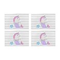 thumbnail image 2 of MKHERT Cute Fairy Unicorn with Mermaid Tail on Gray Stripes Placemats Table Mats for Dining Room Kitchen Table Decoration 12x18 inch,Set of 4, 2 of 4