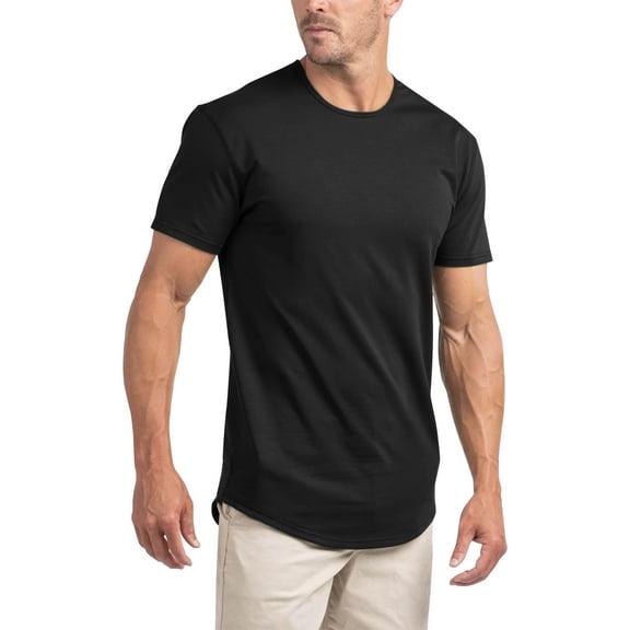 Ma Croix Men's Hipster Elongated Longline Casual Big and Tall T Shirts