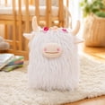 thumbnail image 5 of Gumesh Highland Cow Stuffed Animal Plush Toy - Cute Fluffy Brown Plushie - Soft Cotton Farm Animal Toys for Kids Girls Boys - Kawaii Room Decor Birthday, 5 of 7