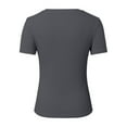 thumbnail image 4 of Hauaitttt Women Short Sleeve Tops Crewneck Rib Knit Slim Fit Shirts Basic Tee 2025 Summer Casual T Shirt Trendy Clothes Women Casual Tee T Shirt Summer Women Shirts Layering Tee Long Sleeve Women, 4 of 5