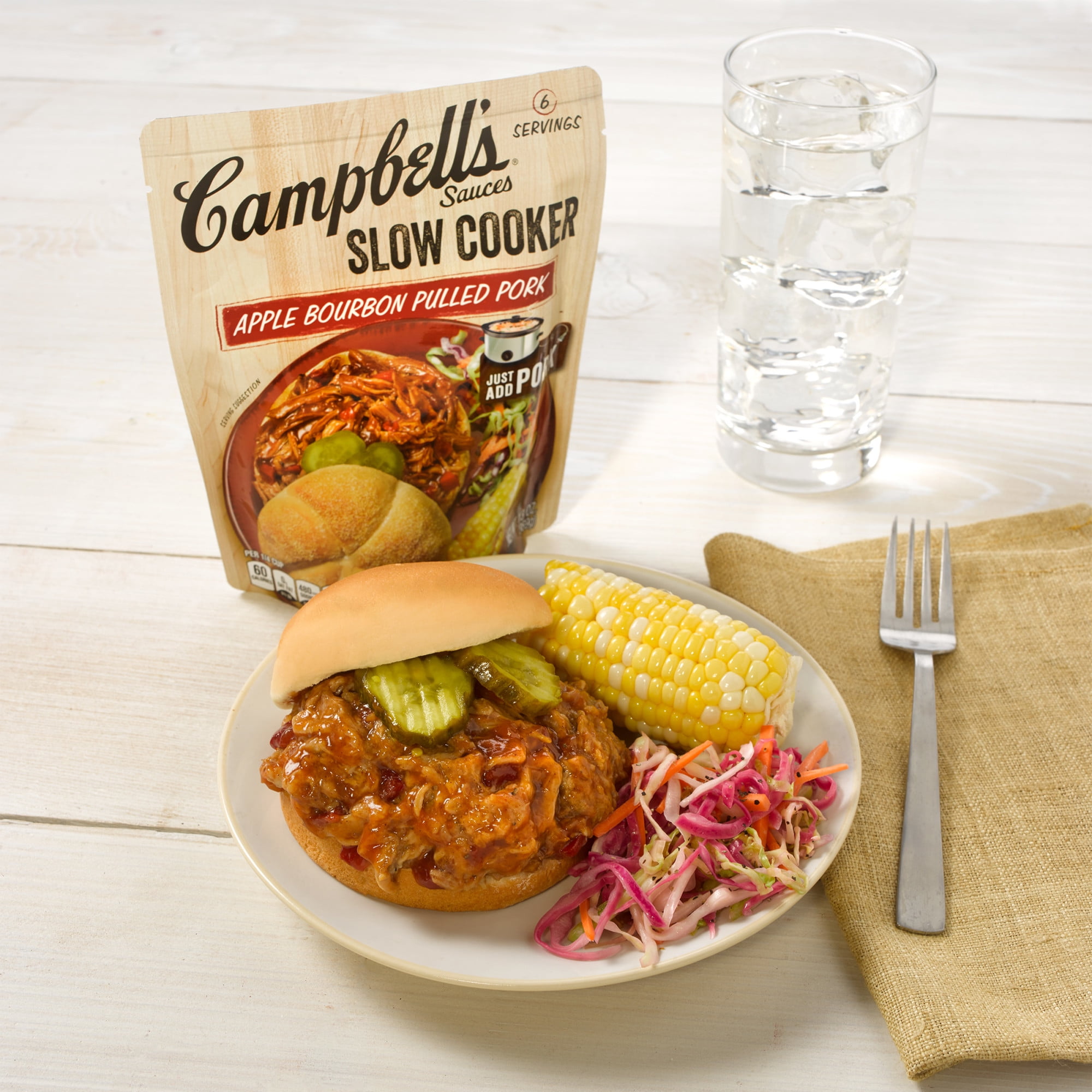 Campbell's Slow Cooker Sauces Apple Bourbon Pulled Pork, 13 oz.
