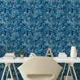 thumbnail image 2 of Ambesonne Aloha Peel & Stick Wallpaper for Home, Abstract Grunge Botany Leaves, 13"x100", Indigo and Sea Blue, 2 of 5