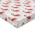 thumbnail image 4 of Ambesonne Flamingo Fitted Sheet, Hawaiian Pattern Summer, King Size, Pastel Pink Grey and White, 4 of 5