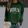 thumbnail image 4 of Gaexia Crewneck Sweatshirts Women Fall Long Sleeve Crew Neck Lightweight Sweatshirt Casual Printed Pullover Soft Comfortable Loose Fit Tops for Women,Dark Green,M, 4 of 5