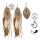 thumbnail image 4 of Vangania aretes largos mujer Buho Gold con plumas cuero y perla artesanal, 4 of 4