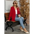 thumbnail image 4 of Chiclily Womens Lightweight Long Sleeve Cardigan Casual Flowy Soft Open Front Knit Cardigans Sweaters, Red Size M, 4 of 7