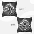 thumbnail image 3 of ZICANCN Mason Black Decorative Throw Pillow Covers, Bed Couch Sofa Decorative Knit Pillow Covers for Living Room Farmhouse, 16"x16", 3 of 8