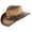Khaki, variant on Wdgfv Men's Women's Straw Cowboy Hat Cowgirl Woven Sun Hat Western Cowboy Hat Two Decorative Bands Khaki 56-58cm