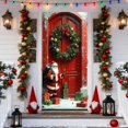 thumbnail image 5 of Christmas Entryway Door Cover - Santa-Print Door Banner Wall Tapestry Weather-Proof Fast Install, Indoor Outdoor Holiday Backdrops for Entryway or Party Photo, 5 of 6