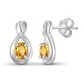 thumbnail image 2 of JewelersClub 0.45 CTW Citrine Stud Earrings – 14K Gold Plated Silver (.925)| Hypoallergenic Studs for Women - Oval Cut Set with Push Backs, 2 of 5