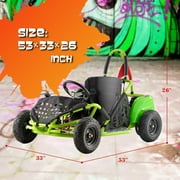 Electric Go Kart, 48V Powered Ride On Car with Steel Tubular Frame, Seat Belt, 13 inch All-Terrain Tires for Teens(GREEN)