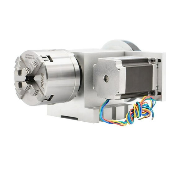 4 Jaw 80mm CNC 4th Axis Reduction Ratio 6:1 CNC Dividing Head/Rotation A Axis Kit Nema23 For Woodworking Engraving Machine ,Low Noise