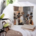 thumbnail image 3 of 24x24 Pillow Covers Set of 2, Black Brown Girls Boho Throw Pillow Covers Decorative Couch Cushion Case, Grey Vintage Ethnic Abstract Art Microfiber Square Pillowcases for Bedroom Car Living Room, 3 of 7