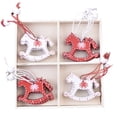 thumbnail image 2 of kiskick Set of 12 Christmas Wooden Hanging Decorations – Bell, Snowflake, Reindeer, Star, Cockhorse, Angel Xmas Tree Ornaments, Pendants for Party Supplies and Gifts, 2 of 8