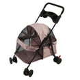 thumbnail image 2 of Small Dog Stroller, Steel Frame Pet Stroller 4 Wheels Pink Water Proof with Cup Holder for Travel, 2 of 7