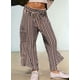 thumbnail image 4 of Pantalones Anchos de Verano para Mujer, Cómodos, Negros, Talla L, 4 of 5