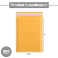 thumbnail image 4 of MMBM #CD Yellow Kraft Bubble Mailers 7.25" x 8" Lightweight Padded Envelopes for Packing Supplies 250 Pieces, 4 of 5