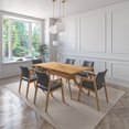 thumbnail image 2 of Juego de Comedor de Madera con 6 Sillas Tapizadas para 6 Personas, Mesa y Sillas para Comedor y Cocina, Midtown Concept Ibiza, Roble y Gris Oscuro, 2 of 5