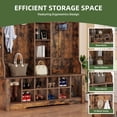 thumbnail image 6 of Uforic 59" Hall Tree with Shoe Storage, Farmhouse Coat Rack with Bench for Entryway Corner Narrow Adjustable Shelf, Brown, 6 of 9
