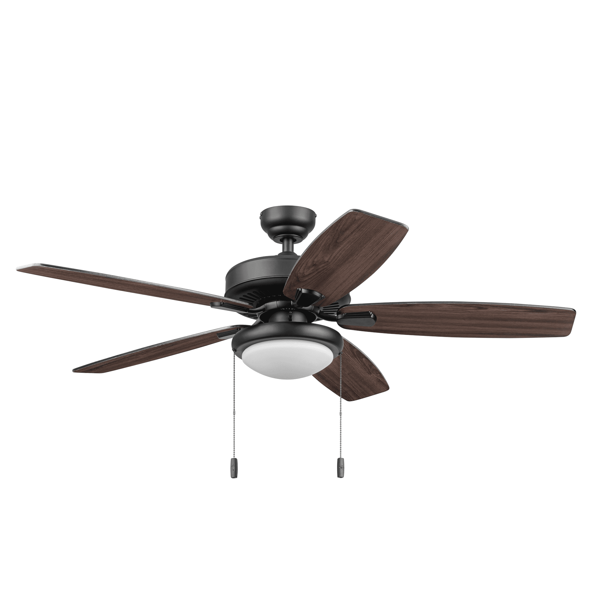 Honeywell Blufton 52" Traditional Black Indoor/Outdoor Ceiling Fan with Light, Pull Chains & Reversible Motor