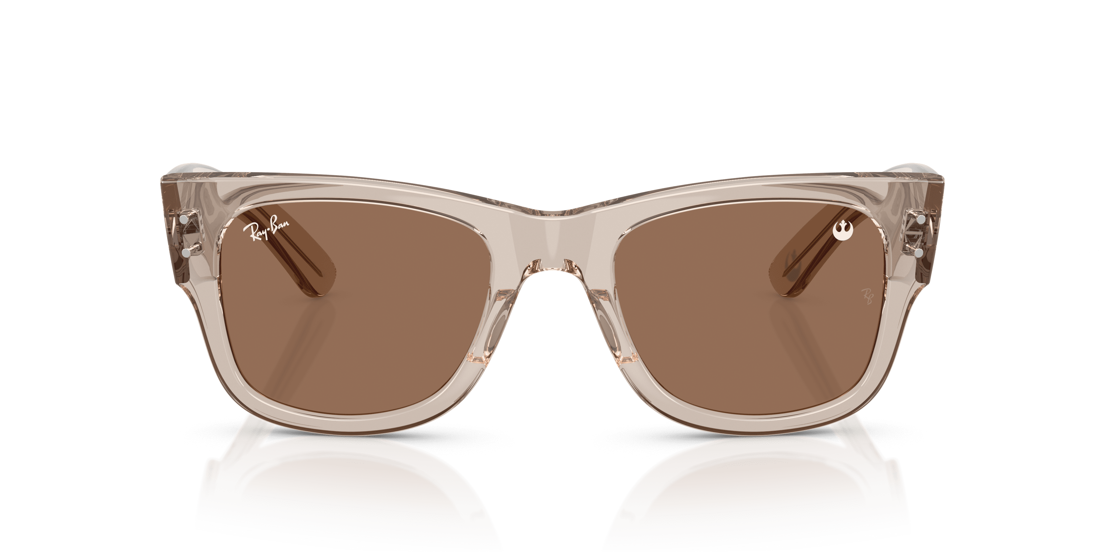 Ray-Ban Star Wars The Rebel Alliance Mega Wayfarer Sunglasses, Transparent Light Brown/Dark Brown, Size 51