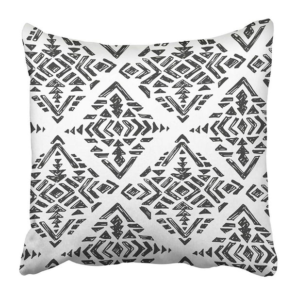 ARHOME Black Geometric Hand Drawn Tribal White Ethnic Abstract African