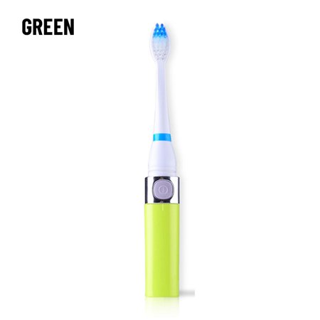 3 Brush Heads Aldult Automatic Dry Battery Oral Cleaning Electric Toothbrush Sonic Toothbrush Gum Care GREEN