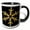 Black/White, variant on 3drose, Minimalistic Golden Snowflake on Black, 15oz Mug