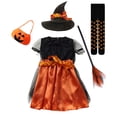 thumbnail image 5 of Disfraz de bruja de Halloween para niñas pequeñas, disfraz de princesa vampiro para niños, ropa de vestir para niños con sombrero, regalo de fiesta de carnaval, 5 of 5