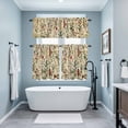 thumbnail image 3 of Vintage Plant Kitchen Curtains Sets for Windows 24 Inch Length, Boho Botanical Flowers Green Leaf Ferns Rod Pocket Window Treatments Tier Curtains and Valances Set for Bedroom/Bathroom, 3 of 8