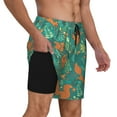 thumbnail image 3 of Haiem Fall Forest Squirrel Mens Swim Trunks with Compression Liner 2 in 1 Swimming Shorts Stretch Swimwear Quick Dry,Board Shorts-Medium, 3 of 9