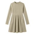 thumbnail image 2 of WGIZCVO Girls Long Sleeve Dresses Ribbed Knit Fall Winter Dress Crew Neck Casual A Line Dress with Pocket, 2 of 8