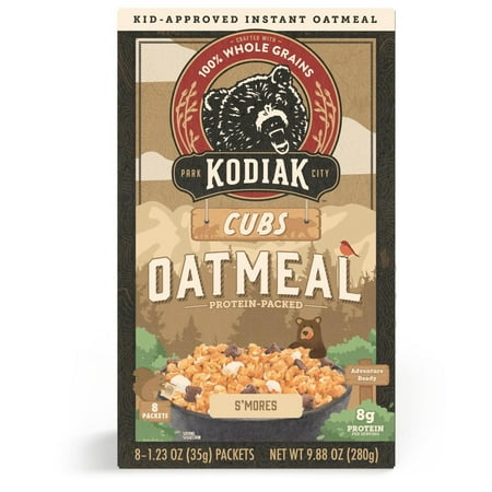 Kodiak Cubs Protein-Packed S'mores Instant Oatmeal, 1.23 oz, 8 Packets
