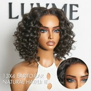 LUVME 12 Lightweight & Voluminous Beach Wave Glueless 13x4 Lace Front Short Wig Pre-Cut Lace for Women
