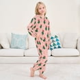 thumbnail image 6 of Fluffy Pajamas Set Fuzzy Winter Warm Pj Sets Pullover Tops and Long Pants Green Trees and Red Bows X-Small, 6 of 8