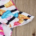 thumbnail image 4 of Maillot de Bain une Pièce pour Fille Rayé Imprimé Beigne Volant Manche Dos Nu Bébé Tout-Petit Enfant Fille Justaucorps Maillot de Bain, 4 of 6