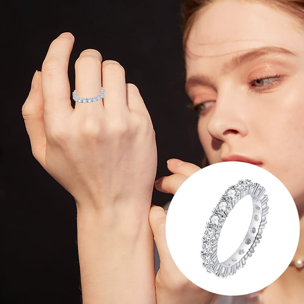Anillos para mujer, regalos para mujer, exquisito conjunto de anillo de diamantes, accesorios femeninos versátiles de moda, anillo