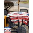 thumbnail image 5 of Outdoor Tablecloth with Umbrella Hole for Patio/Picnic/Party/Camping, Independence Day Waterproof Table Cloth Square Cover Washable, American Flag Vintage Red Blue Flowers (54"x 54"), 5 of 9